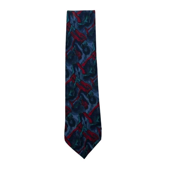 Jerry Garcia Red Blue Green Neck Tie - Picture 1 of 5